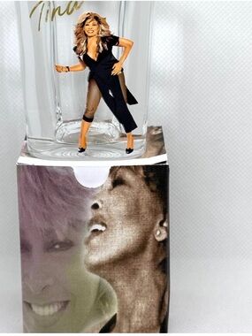 Tina Signature Clear Glass Tumbler - Black & Gold Accent